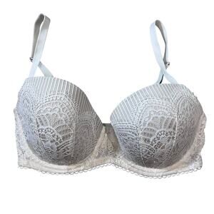 Victoria's Secret Bra Dream Angels Lined Demi 32 DD Cream Lace